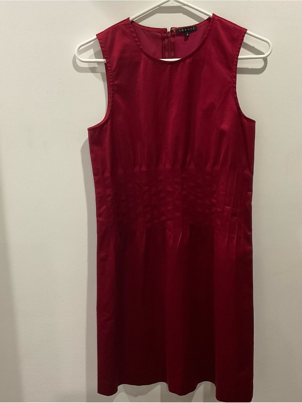 Theory Red Sleeveless Burgundy Midi Dress sz 6 NWT